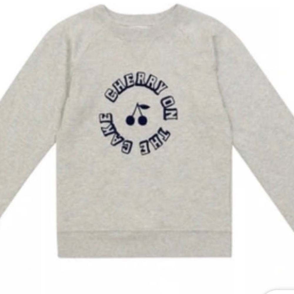 Bonpoint Light Gray Sweatshirt with Navy Print